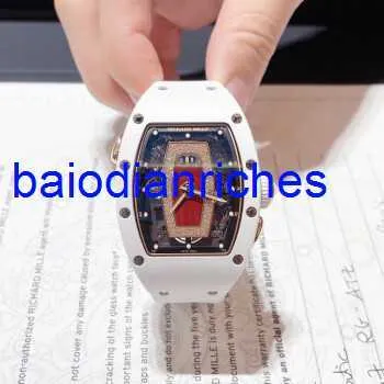Famous Watch Richardmills Luxury Watches Womens 52.63x34.4mm Automatic Mechanical Calendar Womens Confession Ceramic Diamond Set Rm037 Red Lips FNX7