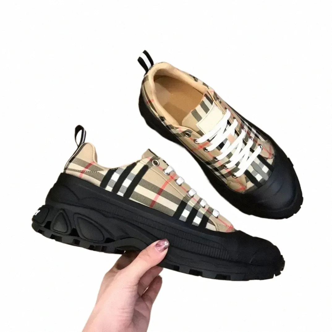 Buty designerskie Vintage Arthur Checked B22 Cott Sneakers Designer Fi klasyczny trener koronkowy jogging swobodne męskie buty luksus z b k9uh#