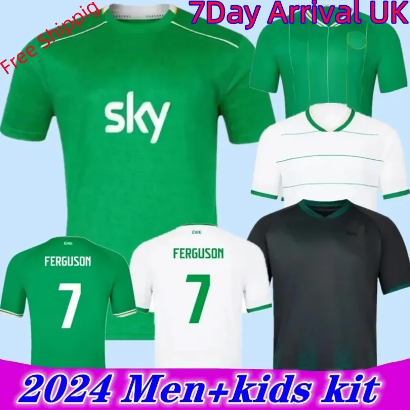 24/25 Irlanda Futebol Jersey 2024 Kids Kit ROBINSON OBAFEMI Home Away Qualificação Nacional Classy Especial 2025 Camisa de Futebol Verde Branco FERGUSON BROWNE BRADY 666