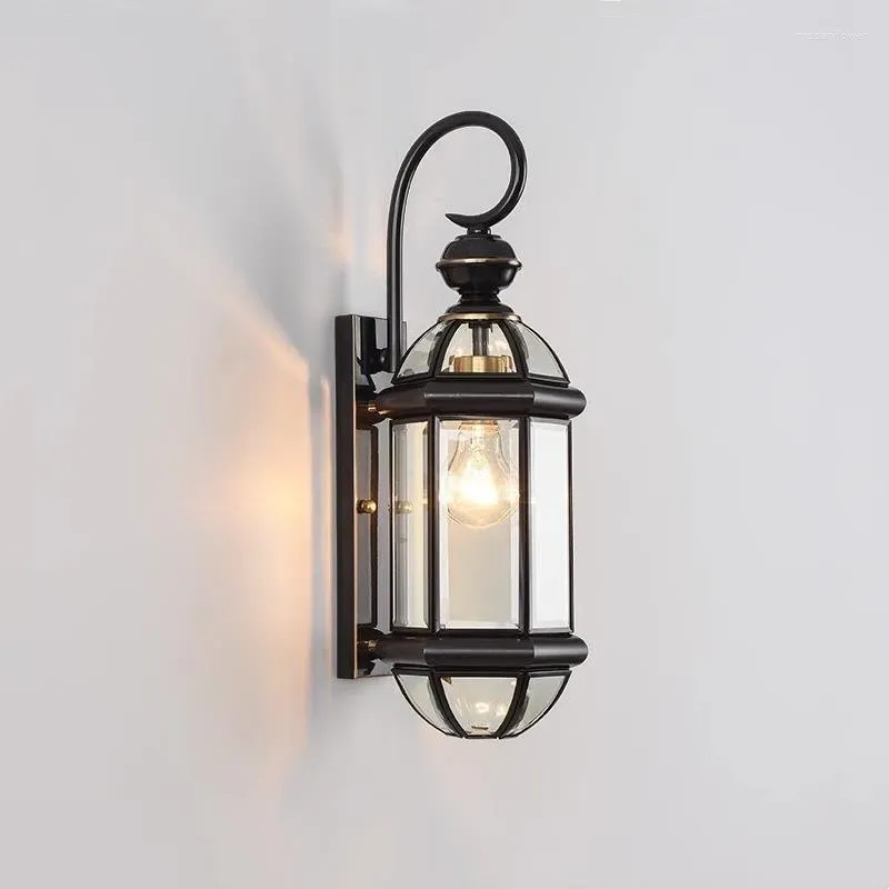 Lâmpada de parede Nordic Fora Luzes Luzes Cobre Ao Ar Livre À Prova D 'Água Corredor Corredor Varanda Exterior Escada Retro LED