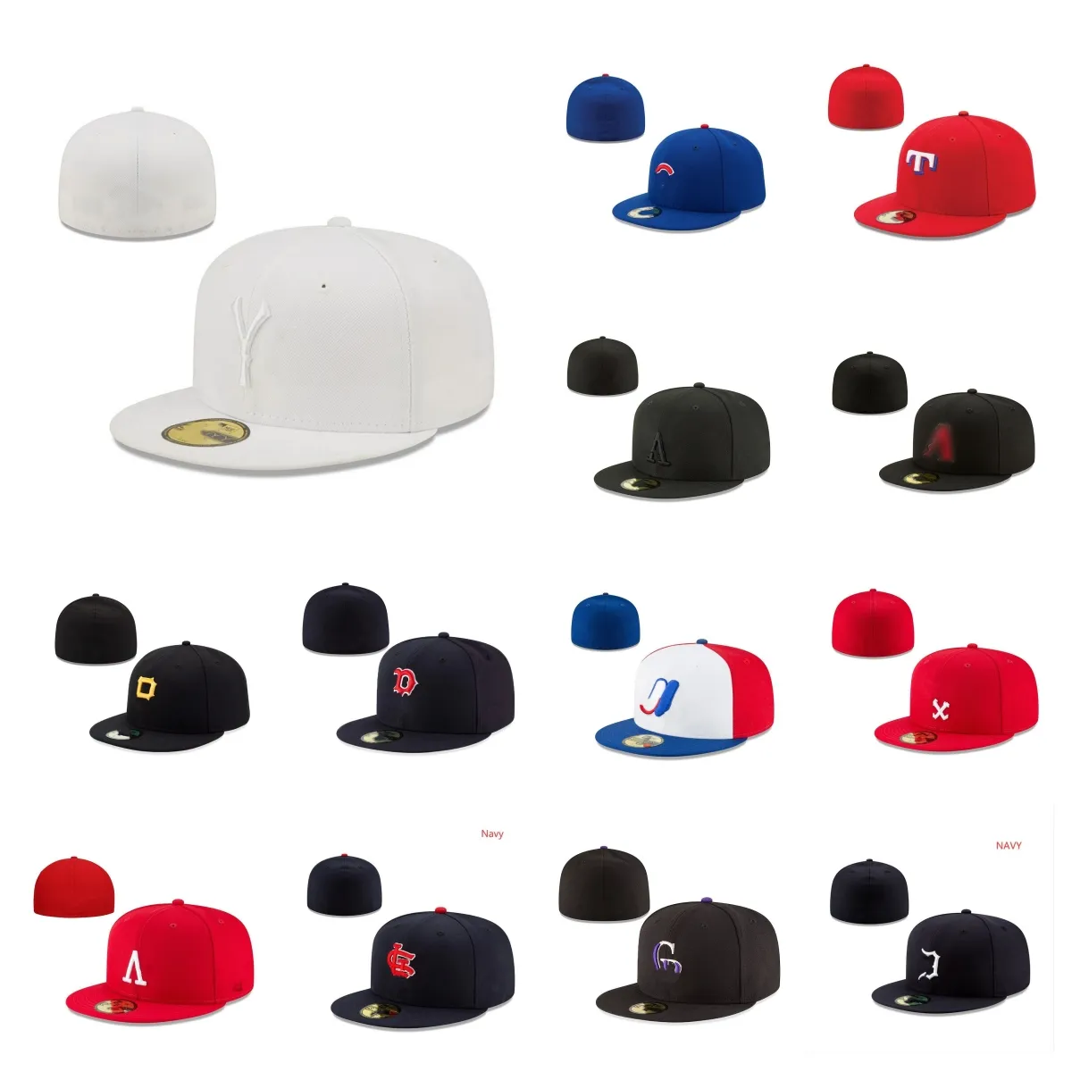 Heet passende hoeden Snapbacks hoed Verstelbare baskbalpetten Alle teams Unisex outdoor Sport Borduren Katoen plat Gesloten Mutsen flex zonnepet mix bestelgrootte 7-8