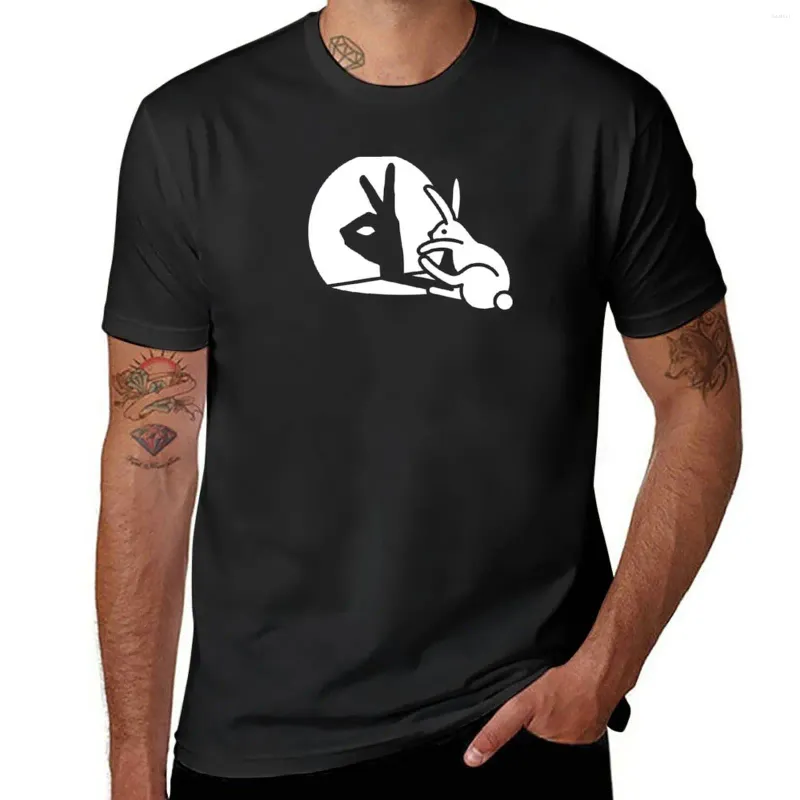 Regatas masculinas engraçado sombra fantoches de mão figura arte camiseta anime suor camisas para homem algodão