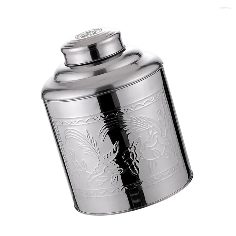 Storage Bottles Tea Portable Case Box Decorative Wrapping Canister Stainless Steel Sealed