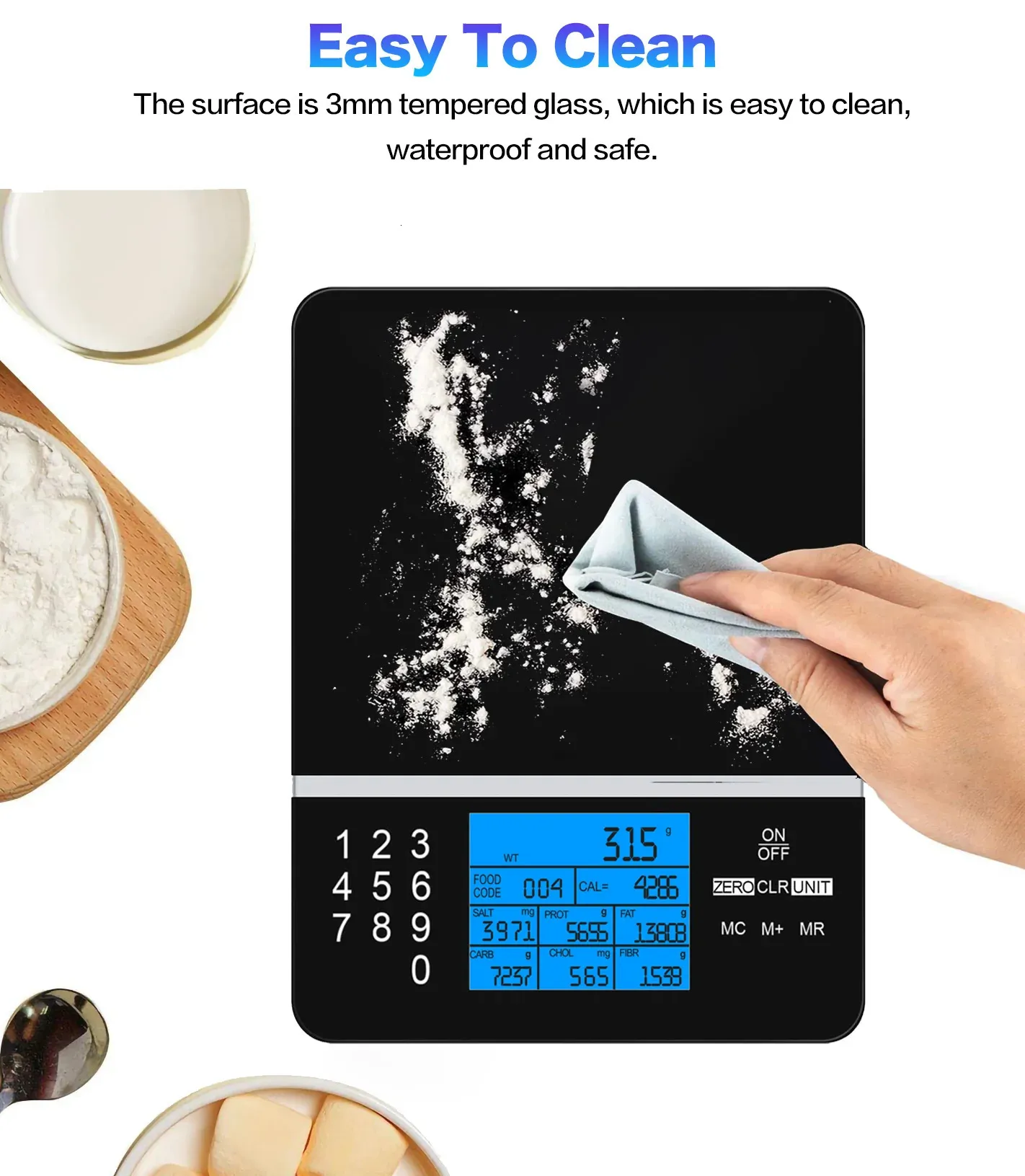 Ataller Digital Kitchen Scale 5KG Nutrition Scale Smart Food Calories  Protein Carbohydrate Grams Ounces For Baking Cooking 240318 From Wai10,  $40.24 | DHgate.Com, image size:1422x1631