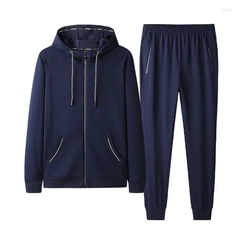 Men's Tracksuits Big Size M- 9xl Men Set Casual Thicken Hooded Jackets Pants Sweatshirt Sportswear Coats Hoodie Track Suits Male