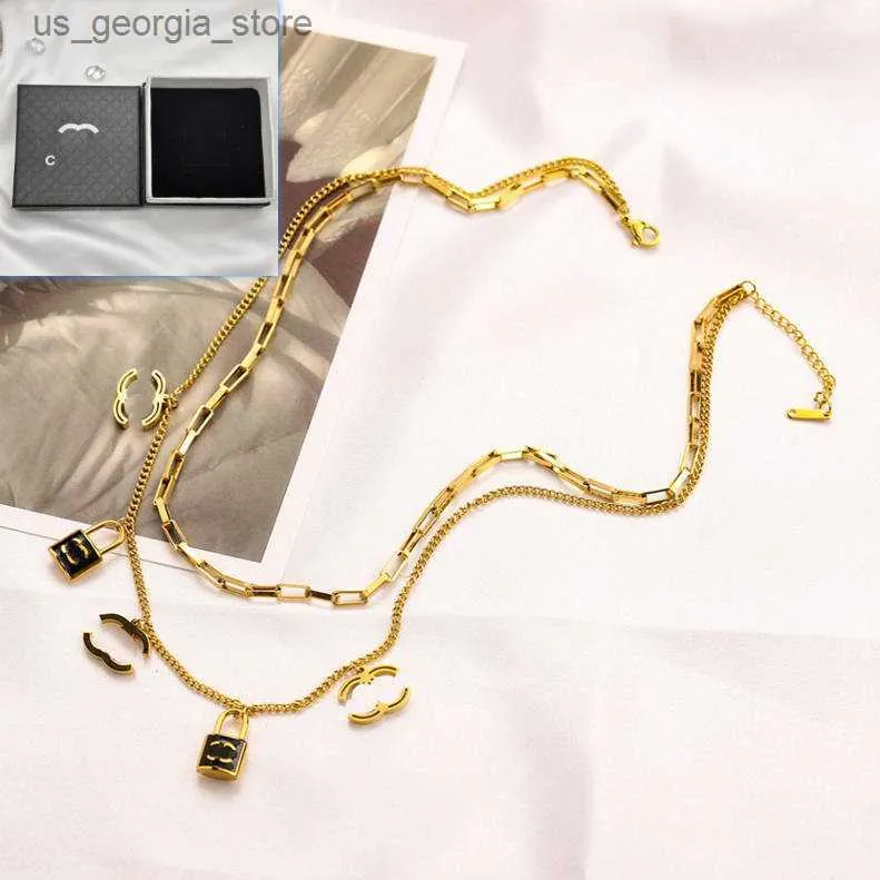 Pendant Necklaces Brand Designer Chain Necklace Box Packaging Boutique Jewelry Design Gift Necklace for Women High Quality Stainless Steel Gold Plated Necklace Cl