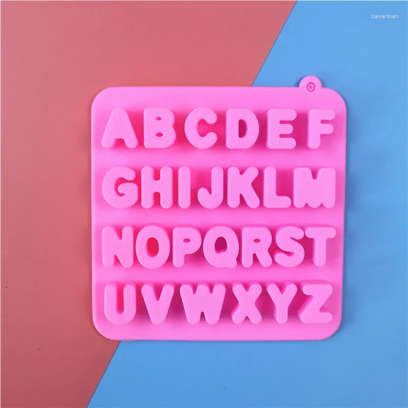 Baking Moulds 26 English Letter Square Fondant Cake Silicone Mold Chocolate Biscuit DIY