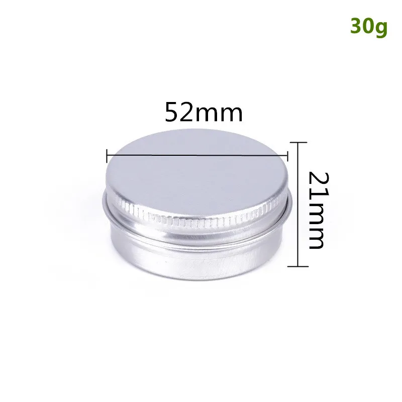 1oz/30ml 라운드 알루미늄 립밤 틴 캔 스크류 상단 뚜껑이있는 캔 - 은색 화장품 샘플 용기 - 금속 빈 술 여행 보관 주석 항아리를위한 스파이스, 사탕 또는 공예품