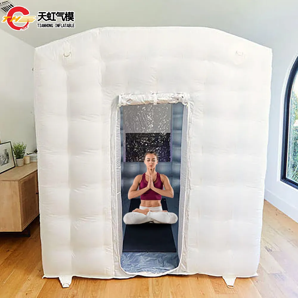 Free Door Ship Outdoor Activities white inflatable yoga dome tent air blow up yoga tent for sale