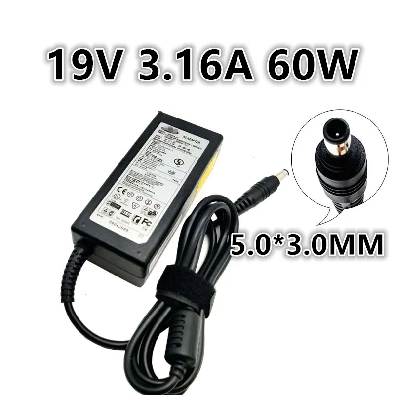 Adaptateur secteur universel 19V, 3,16 a, 60W, chargeur pour Samsung CPA09004A AD6019R 0335C1960, adaptateur pour ordinateur portable N143 N145 N148 N150