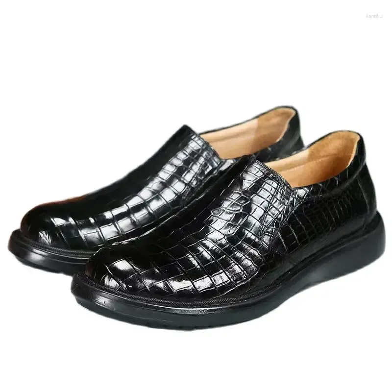 Casual Shoes 2024 Arrival Fashion Crocodile Skin Causal Men Male Genuine Leather Sneakers Pdd260