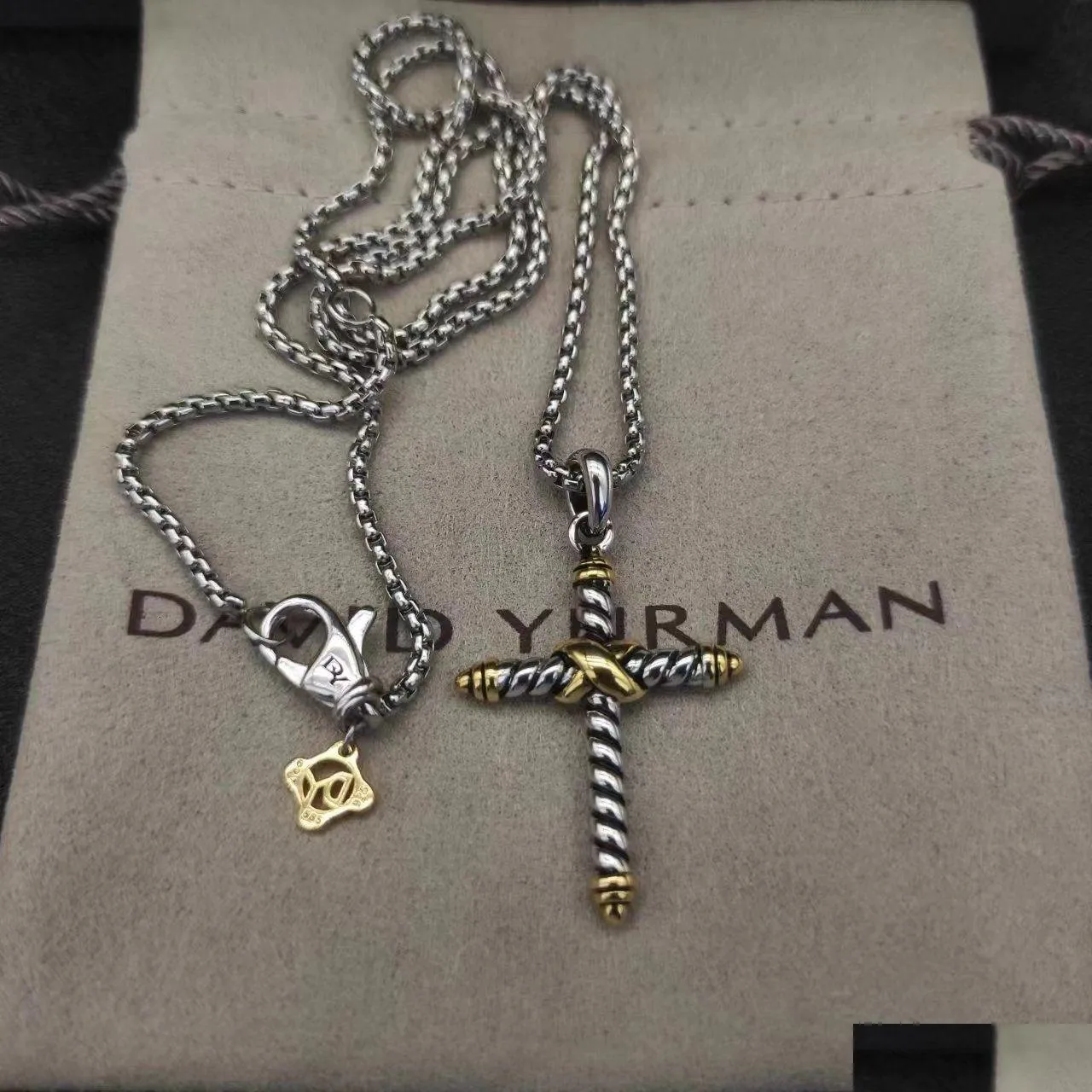 سحر Perhiasan Davidy 925 Kabel Perak Murni X Kalung Silang 2023 Baru Charm Plata Warna Jimat Mode Athena 230907 Drop Delivery Jewel Otnpj