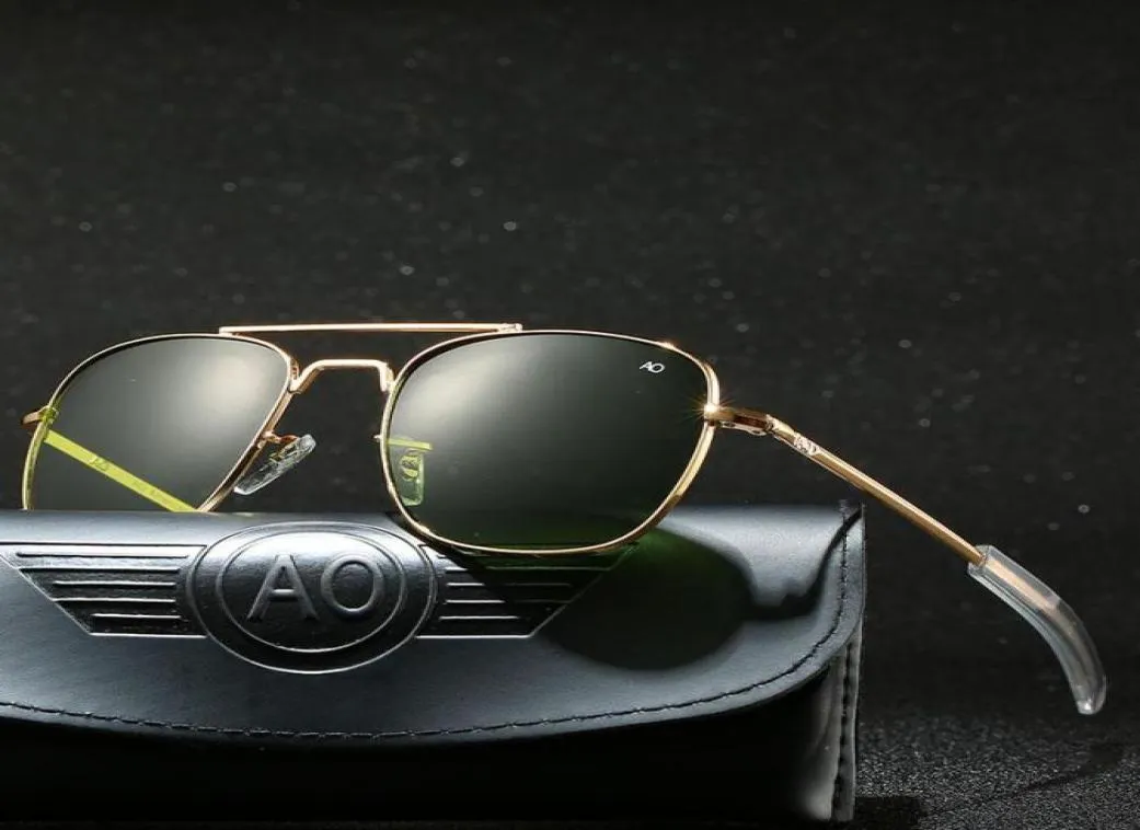 Sunglasses With Case Aviation AO Men Designer Sun Glasses For Male American Army Optical Glass Lens Carton7772312