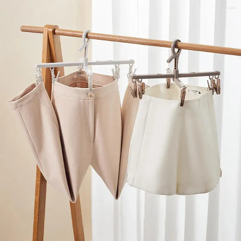 Hangers Trouser Clip Hanger 360 Degree Rotating Clothes With Multi Clips For Socks Pants Scarves Anti-slip Foldable Drying Rack