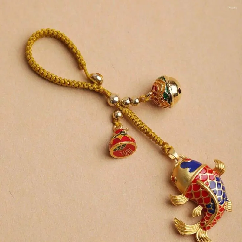 Anahtarlıklar küçük kolye araba tuşları takılar el dokuma Çin tarzı anahtar kayış kısa kordon şanslı balık anahtar zincir kadınları