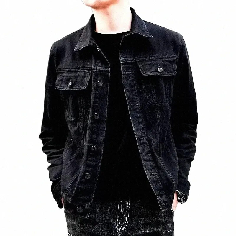 Джинсы Пальто для мужчин Широкие плечи Джинсовые куртки-карго Мужские черные размеры L Свободные дизайнерские большие ковбойские винтажные брендовые свободный корабль 05tq #