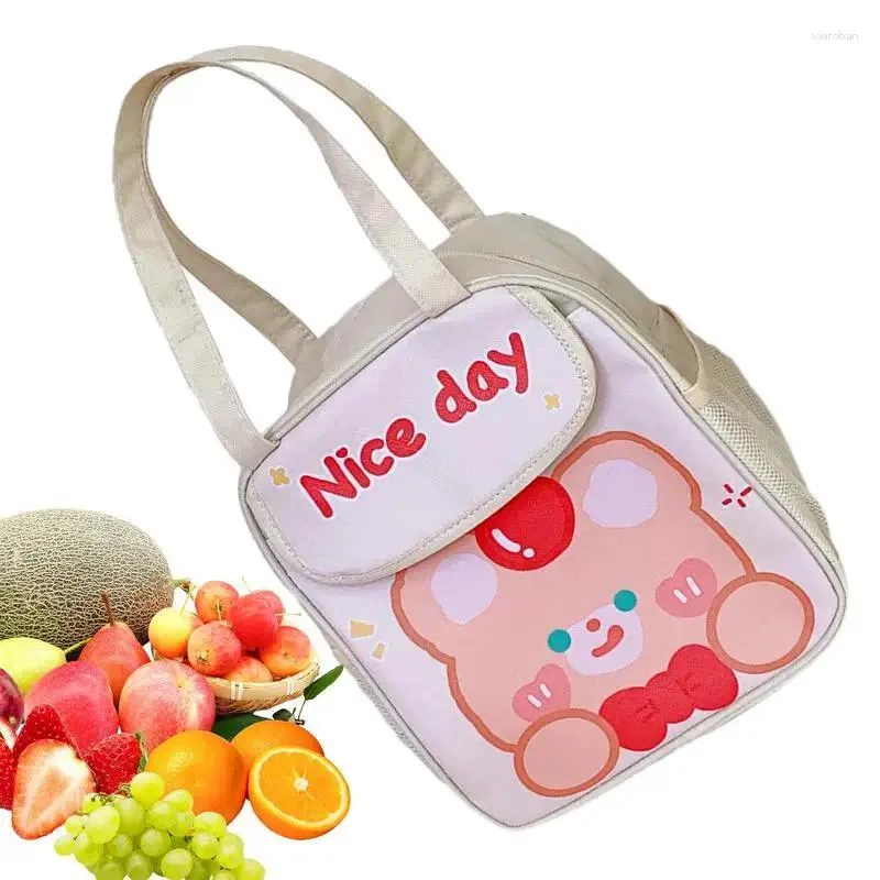 Storage Bags Lunch Tote Bag Cartoon Large Capacity Reusable Insulated Cooler For Travel Work School Picnic Container