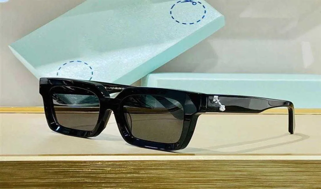 luxe designer zonnebril voor mannen en vrouwen OFF stijl 40001 mode klassieke dikke plaat zwart wit vierkant frame brillen mannen glas3452887