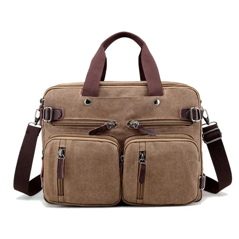 Rugzak Nieuwe Mannen Canvas Aktetas Zakelijke Laptop Handtas Grote Messenger Schoudertas Grote Casual Mannelijke Tote Back Bags Reiskoffer