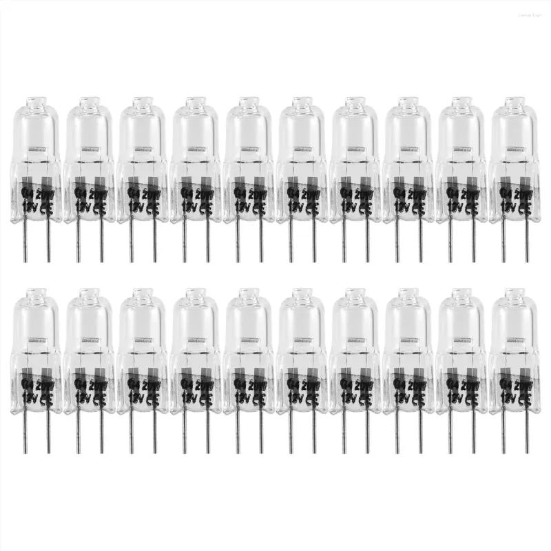 Cuillères 20 pièces G4 ampoules halogènes 20W 12V lumière 2 broches ampoule de lampe claire pour éclairage de cuisinière feux de signalisation piste