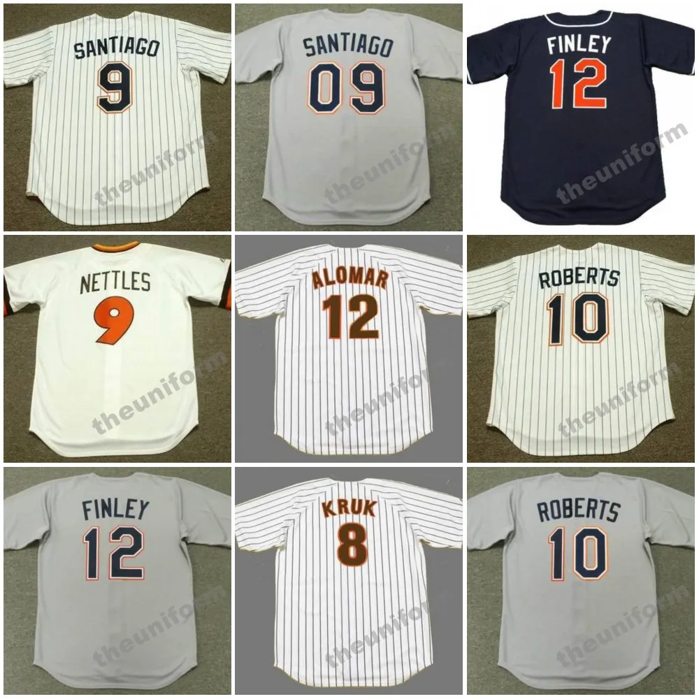 San Diego #8 heren 1984-1998 KRUK BENITO SANTIAGO GRAIG NATTLES BIP ROBERTS GARY SHEFFIELD TIM FLANNERY ROBERTO ALOMAR STEVE FINLEY Throwback honkbalshirt S-5XL