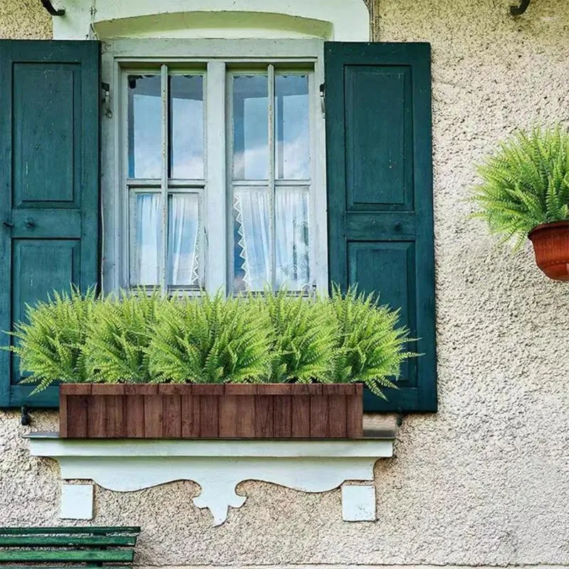 Dekoratif Çiçek Kapalı Simüle Bitkiler Gerçekçi UV Dirençli Yapay Ferns Dallar Dış Mekan Ev Dekoru Seti 12 Sahte Bahçe