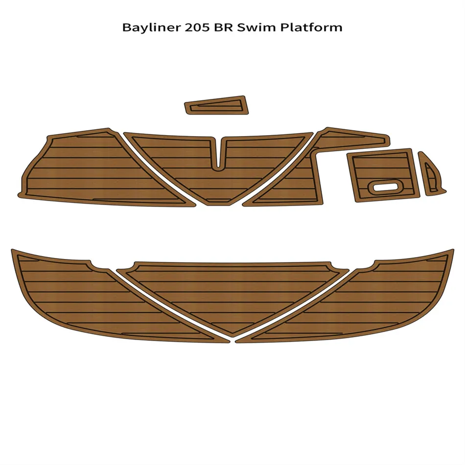 Bayliner 205 Br Swim Platform Step Boat Eva Faux Foam Teaf Deck Pad Pad Mat Seadek Marinemat Gatorstep Style لاصق ذاتي