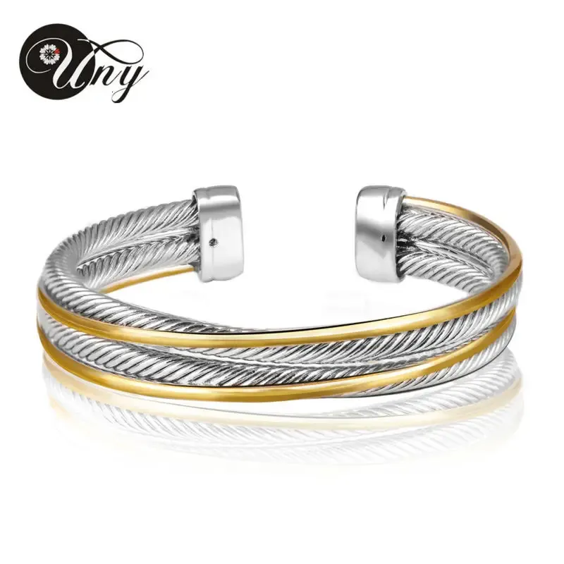 UNY Armband Vintage Twisted Cable Wire Armreif Modemarke Antik Designer Armbänder Einzigartige Weihnachtsfreie Schiffsmanschette Armreifen 240312