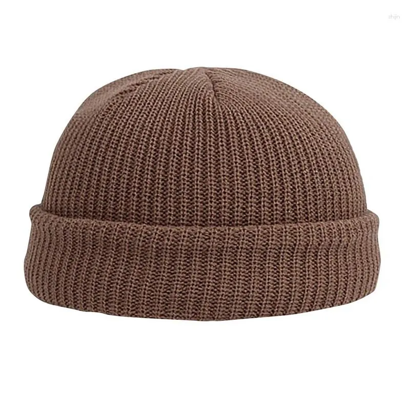 Berretti DOME Cappello lavorato a maglia unisex Autunno Inverno Berretto da pescatore per uomo Donna Berretto di copertura color caffè