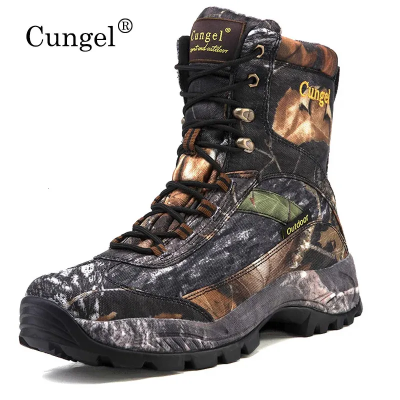 CUNGEL Style Men Men That Funking Boots أحذية الشتاء الشتاء في الهواء الطلق المشي الجبلي الرياضي الأحذية المتسلق أحذية الصيد أحذية الصيد 240313