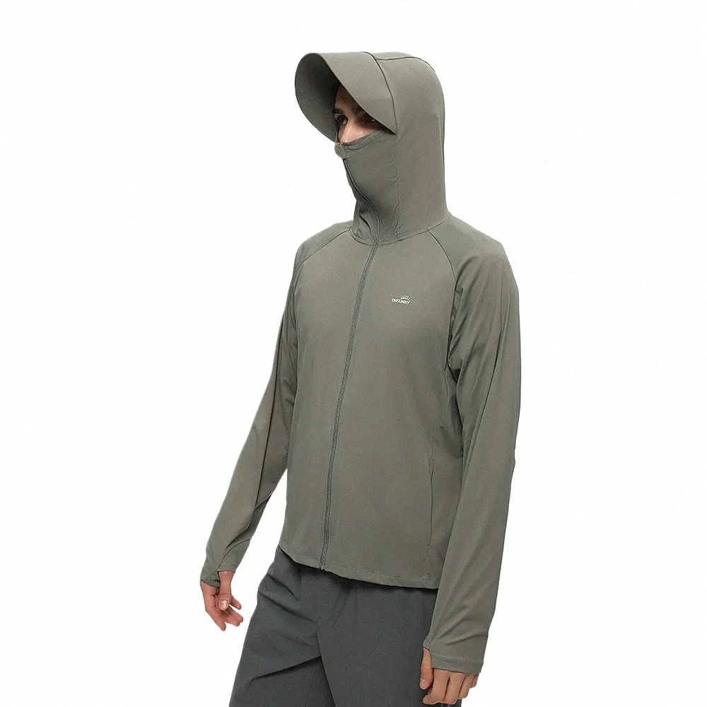 Ohsunny Skin Coats Herren Sun Protecti Jacke Coolchill Stoff Anti-UV UPF1000+ Lg Sleeve Outwear für Outdoor Radfahren Angeln H63u #