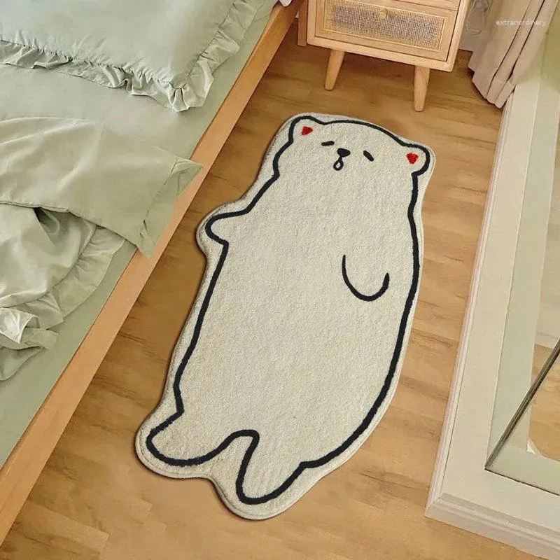 Teppiche Cartoon Tier Süßes Eisbär Streuner Bodenmatte Schlafzimmer Haus Fußmatte Küche Nicht rutschfest saugfähig