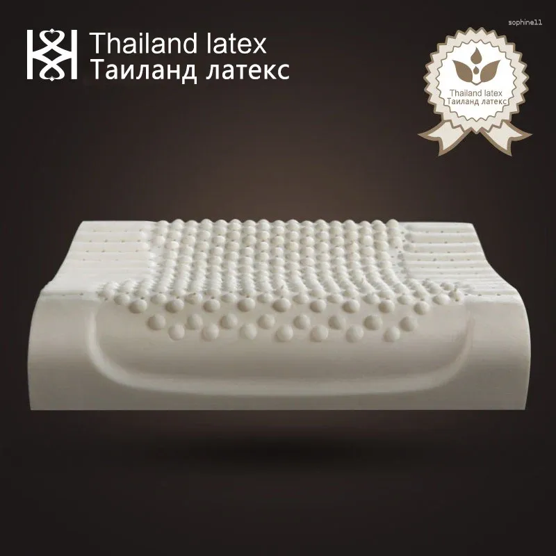 Oreiller thaïlandais en Latex naturel, orthopédique cervicale, literie de couchage, particules de Massage, en mousse à mémoire de forme, 60x40x12x10cm
