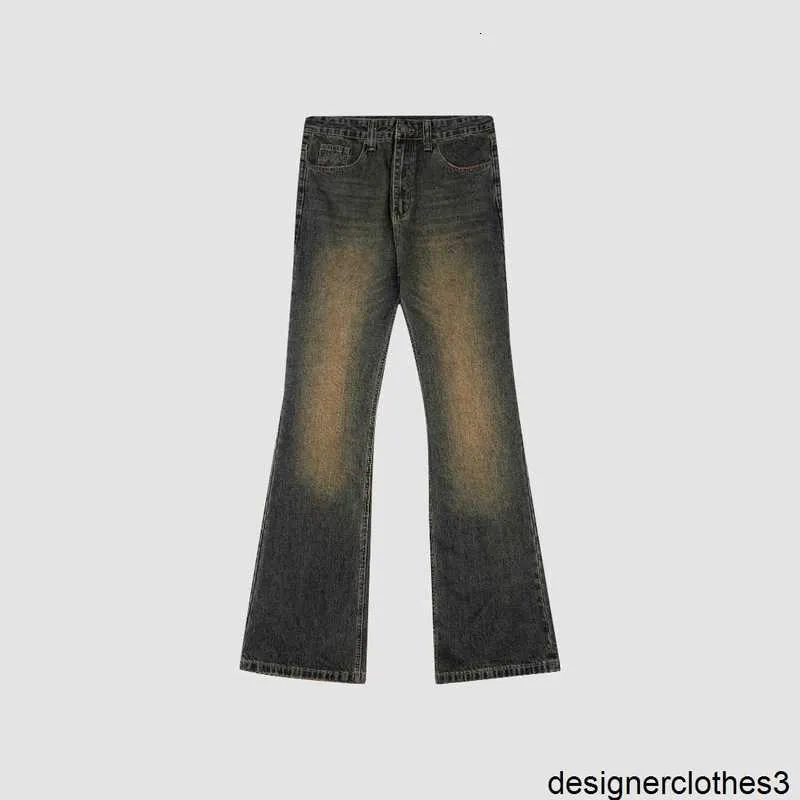 Designer versão correta 23ss high-end b-família lama tingida micro flared jeans casual versátil moda masculina e feminina perna reta d4ld