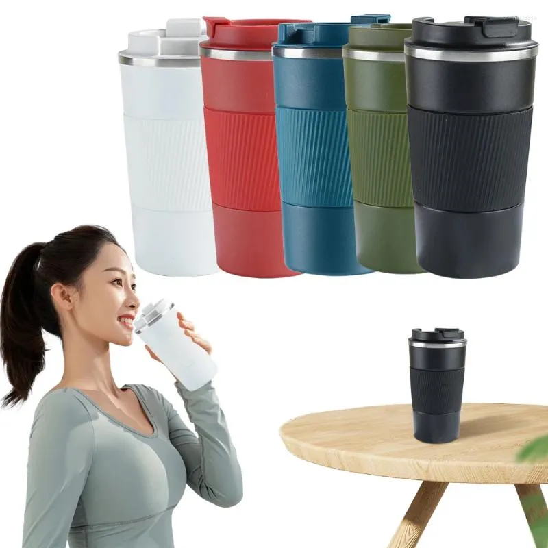 Kaffeekannen, 380 ml, isolierte Tasse, Edelstahl-Vakuumflasche, auslaufsicher, kaltes Wasser für Outdoor-Camping, Wandern