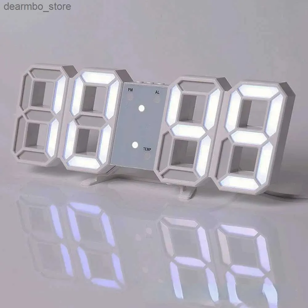 Mesa relógios de mesa decoração alarme casa relógio tempo mesa led s temperatura 3d inteligente digital grande parede nórdica com data table24327