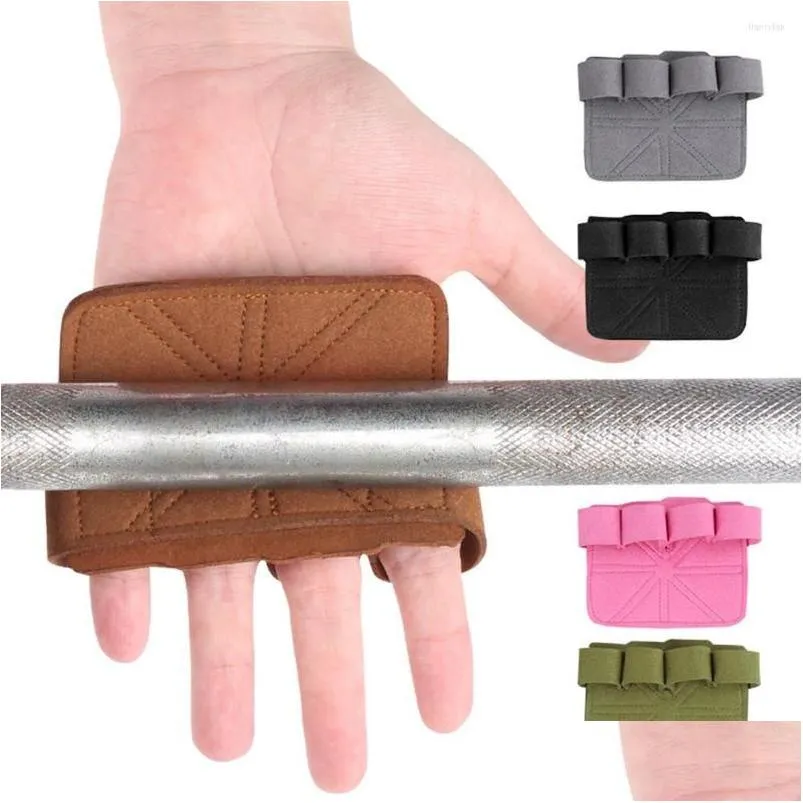 Cotovelo Joelheiras Anti-Skid Couro Levantamento de Peso Mão Guarda Luvas Dumbbell Pl Up Grip Protetor Fitness Esporte Home Gym Workout Ac Dhj62