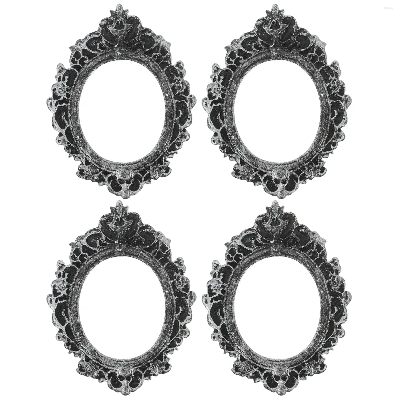 Frames 4 Pcs Baroque Retro Po Frame Vintage Decor Small Gothic Resin Picture