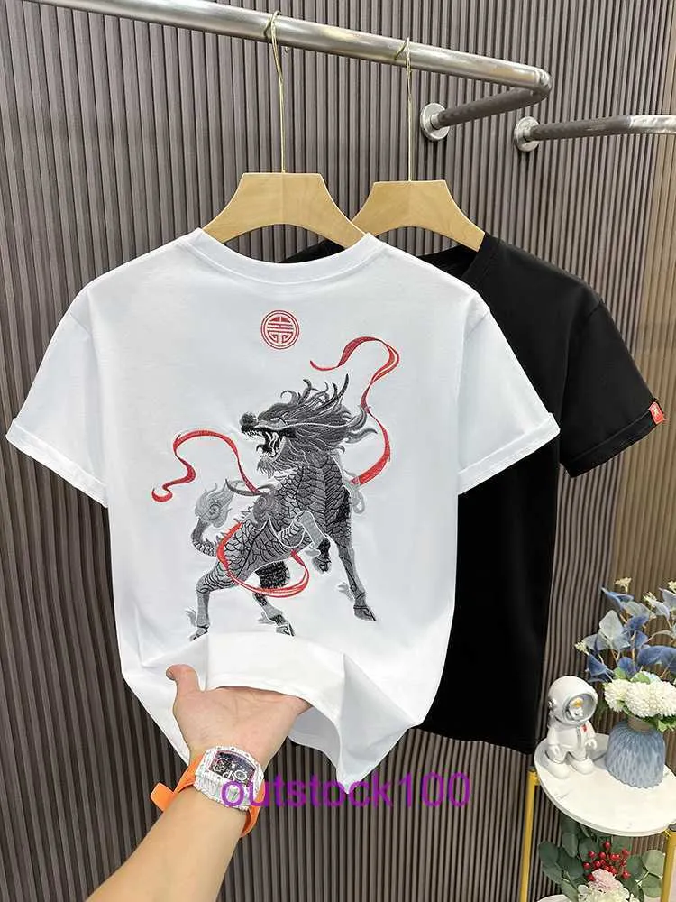 2024 Chromms Hearts Réplicas de alta calidad para hombre Camisetas Camisa de diseñador Tienda Camiseta de manga corta para hombre Bordado de industria pesada de verano con logotipo real