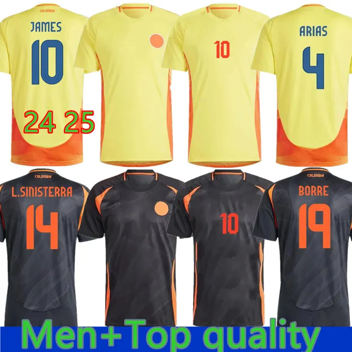 2024 KOLIBIA JAMES SOCCER JERSEYS KIT KIT 24 25 KOLUMBIA National Team Football Shirt Valderrama Home Away Set Camisetas 2024 Copa America Arango C. Chucho cuadrado