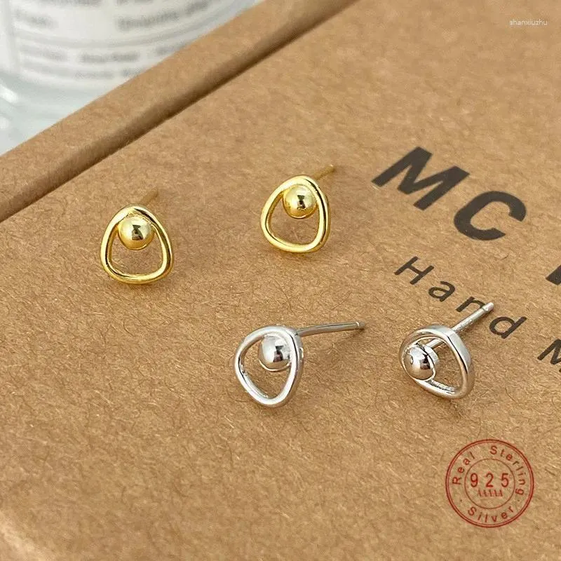 Stud Earrings 925 Sterling Silver Minimalist Style Triangular Gold Gift Jewelry Trendy Fashion For Women Gala