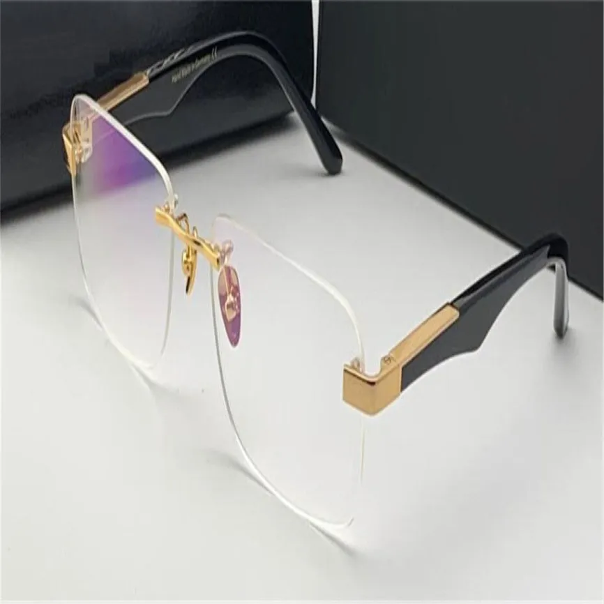 ファッション処方眼鏡アーティストI Rimless Frame透明な脚光学メガネ透明レンズM314Rのシンプルなビジネススタイル