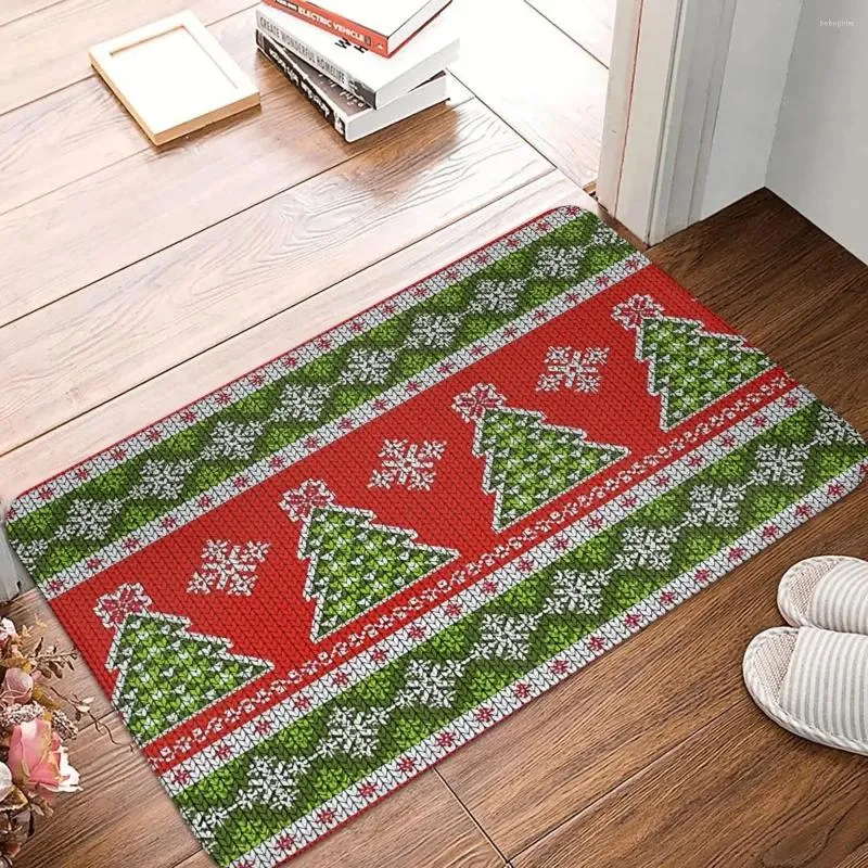 Carpets Non-Slip Carpet Plaid Christmas Doormat Bedroom Bath Mat Entrance Door Decor Rug