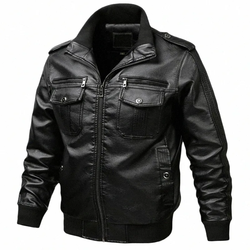 fi Giacca in pelle moto Uomo Autunno Inverno Giacca in pelle sintetica Uomo Giacca a vento PU Cappotto in pelle Uomo Capispalla Zipper Up j0wr #