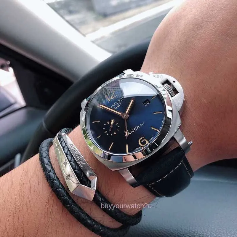 Роскошные мужские механические часы Paneraiss с автоматическим сапфировым зеркалом 44 мм 13 мм, импортный ремешок для часов из воловьей кожи, итальянские спортивные наручные часы Xkke L61Z