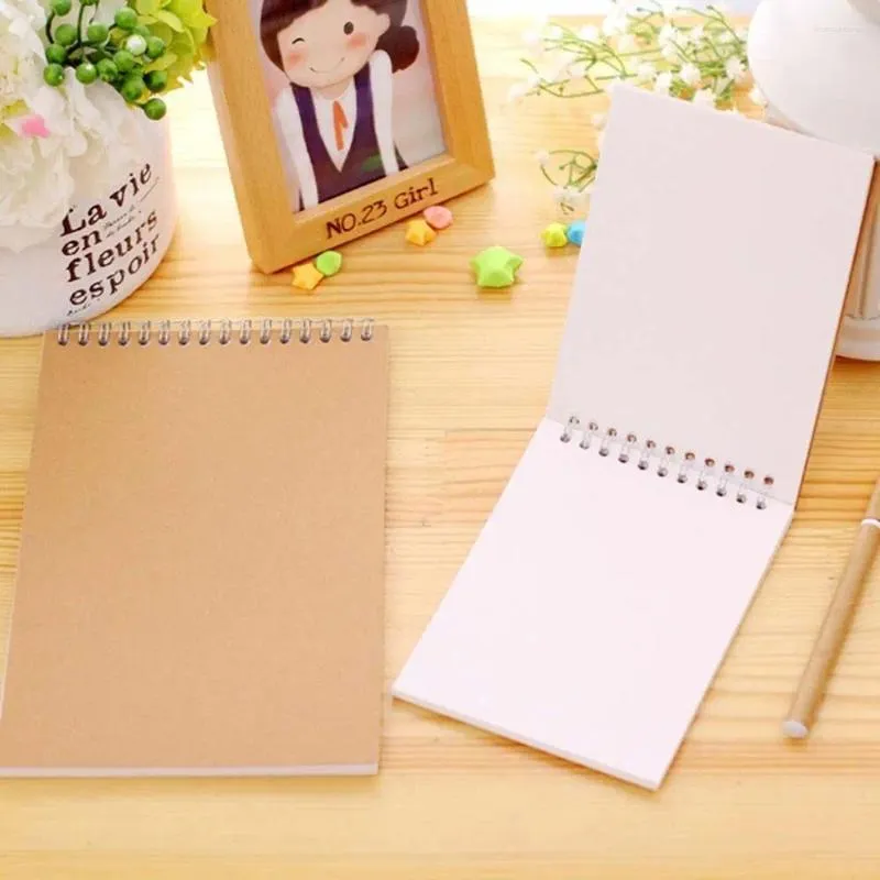 Haki Sketchbook Spiral Notebook İç Boş Kraft Kağıt Kapağı Okul Malzemeleri