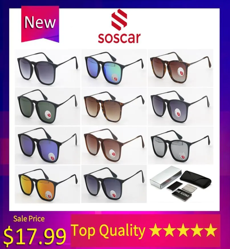 Unisex Chris Sonnenbrille für Damen Soscar Markendesigner UV400 Polarisierte Sonnenbrille Top Qualität Quadratischer Rahmen 4187 Gafas de Sol 54mm w8846332