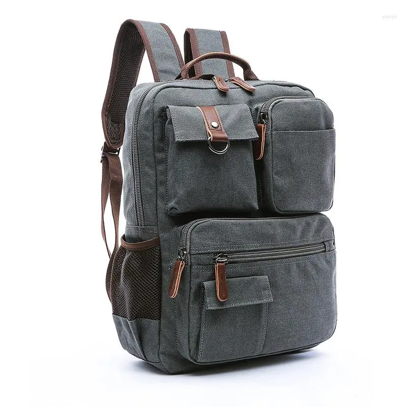 Backpack XZAN Laptop Rucksack Canvas School Bag Travel Backpacks For Teenage Male Bagpack Computer Knapsack Bags