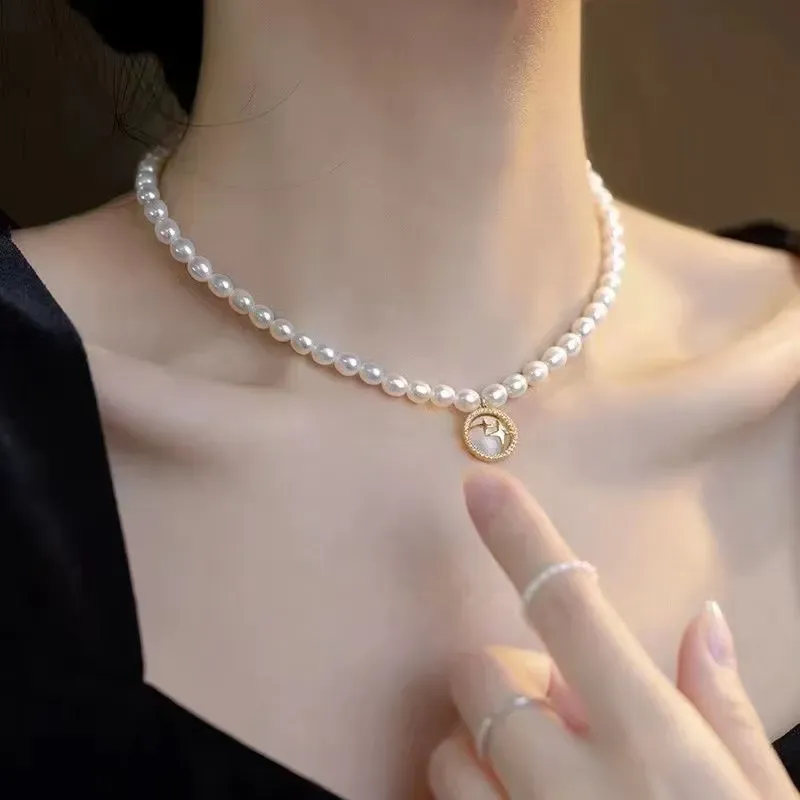 Collier circulaire de perles pour femmes, bijoux de luxe, de styliste, cadeau