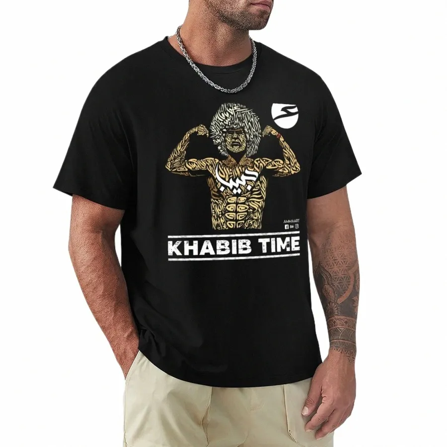 Khabib Time - Original by Ammaart Camiseta vintage camiseta suor camisas estéticas roupas masculinas manga lg camisetas v9H4 #